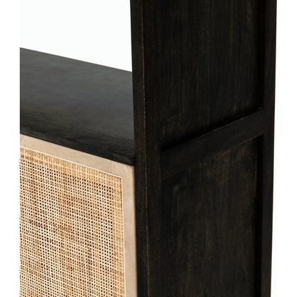 Caprice Bookshelf by Four Hands in washed black. Made from solid acacia in a modern style.