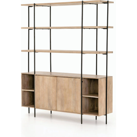 Elena Sideboard and Hutch by Four Hands in natural mango, satin black. Made from iron, solid mango in a modern style.