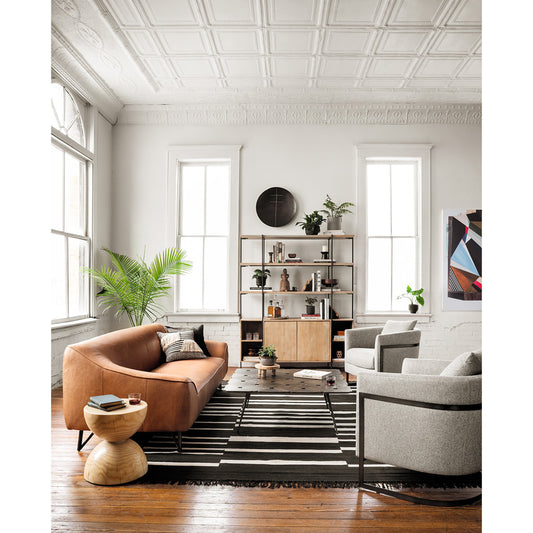Elena Sideboard and Hutch by Four Hands in natural mango, satin black. Made from iron, solid mango in a modern style.