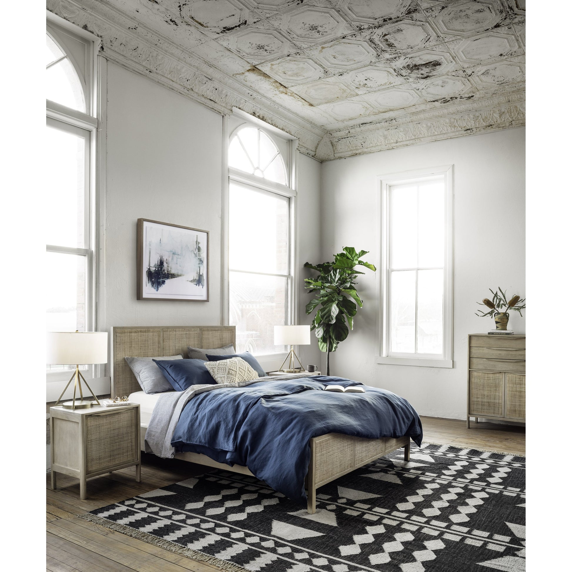 Sydney Bed by Four Hands. Made from cane, solid mango in a modern style.