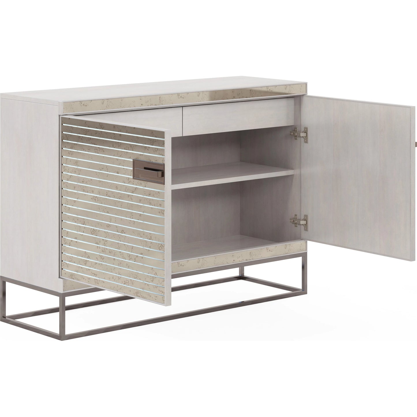 003 SI-2155806 | Additional Silo | Mezzanine Hall Chest by A.R.T. Furniture in dove gray. Made from parawood, poplar solids, maple veneer, mirror, steel in a modern style.