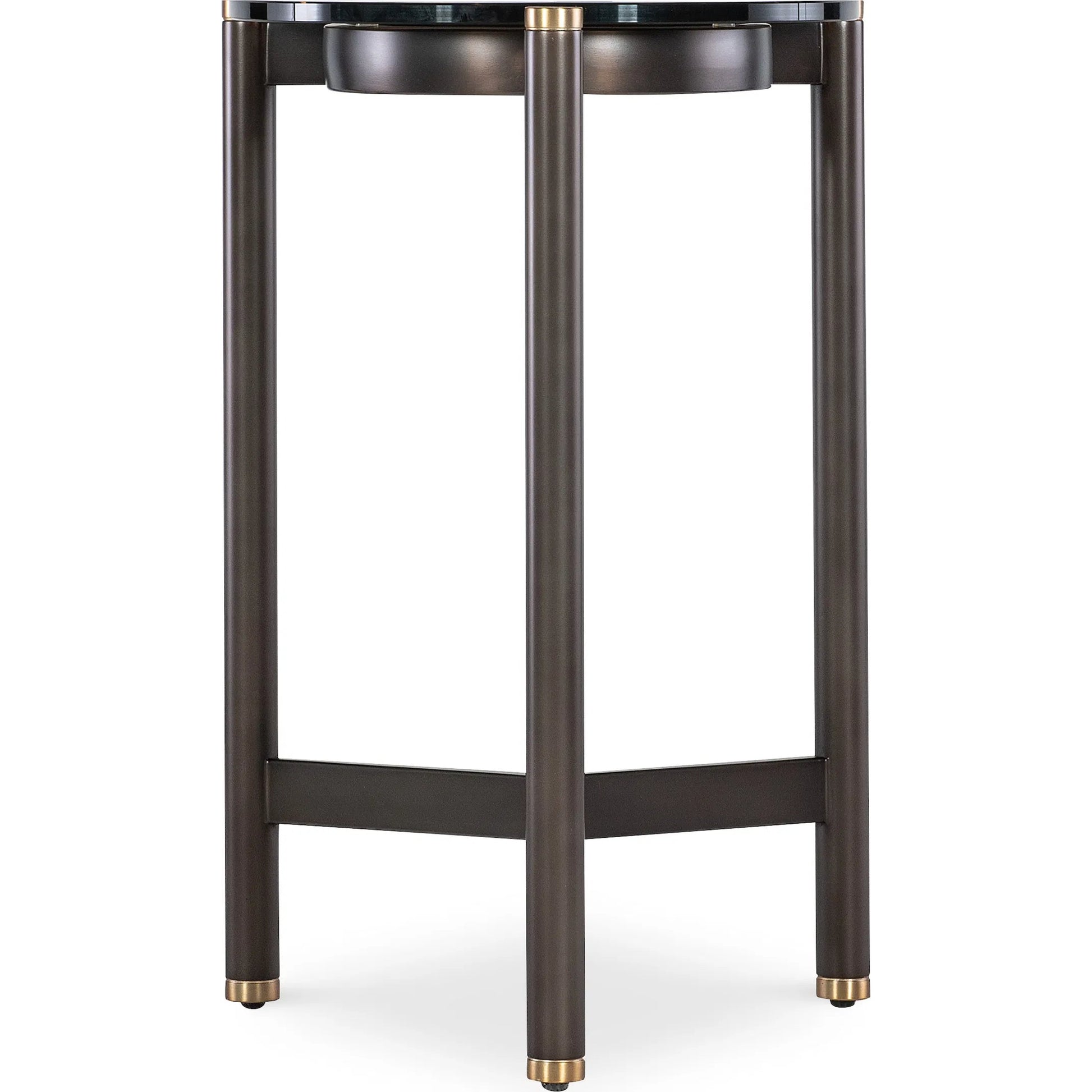 Grayson Drink Table by Hooker Furniture in black metal with smoked glass. Made from unique in a modern style.