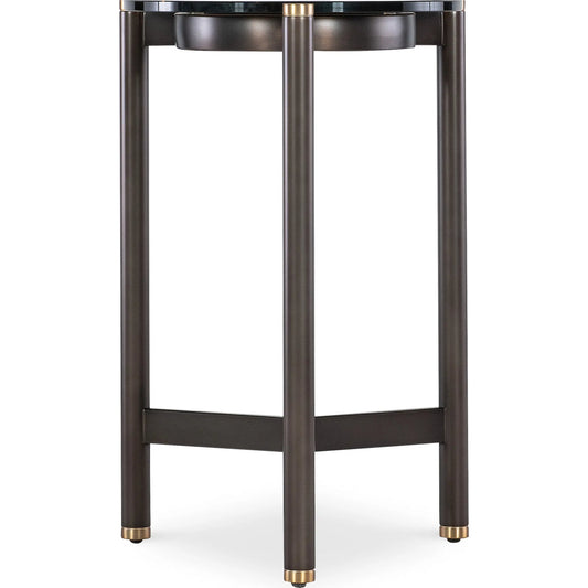 Grayson Drink Table by Hooker Furniture in black metal with smoked glass. Made from unique in a unique style.
