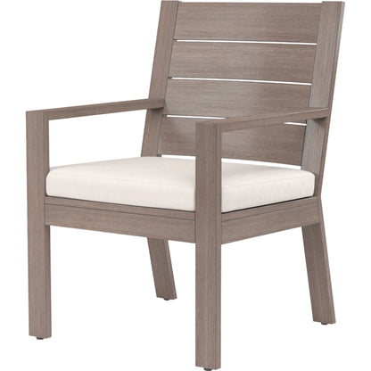 Laguna Outdoor Dining Chair by Sunset West in browns. Made from aluminum in a modern style.