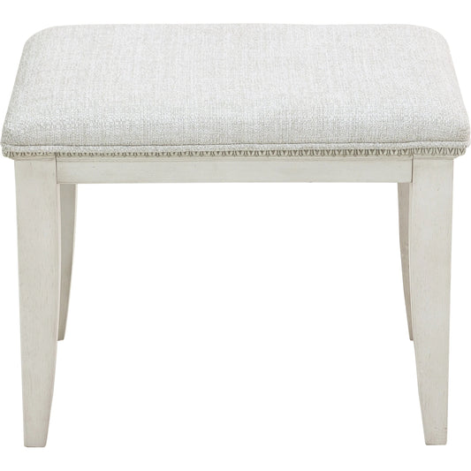 001 SI-2155468 | Primary Silo | Camila Vanity Stool by Pulaski Furniture in semi-transparent creamy white. Made from ash veneers in a modern style.