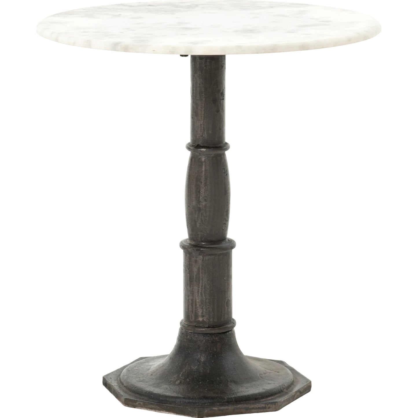 001 SI-1716011 | Additional Silo | Lucy Side Table by Four Hands in carbon wash, white marble. Made from solid marble, iron, engineered hardwood in a modern style.