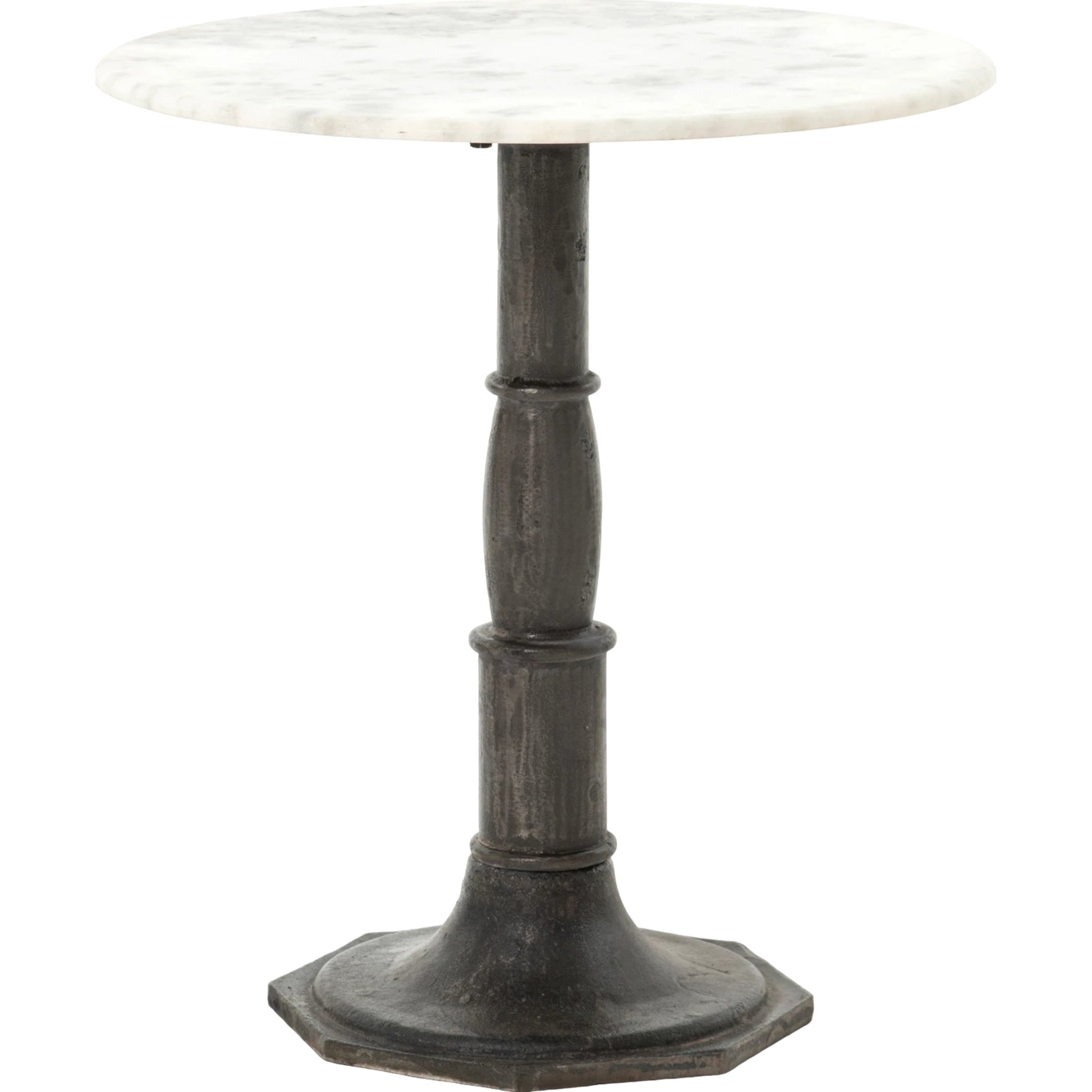 Lucy Side Table by Four Hands in carbon wash, white marble. Made from solid marble, iron, engineered hardwood in a modern style.