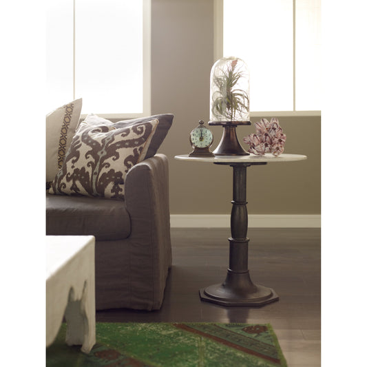 Lucy Side Table by Four Hands in carbon wash, white marble. Made from solid marble, iron, engineered hardwood in a modern style.