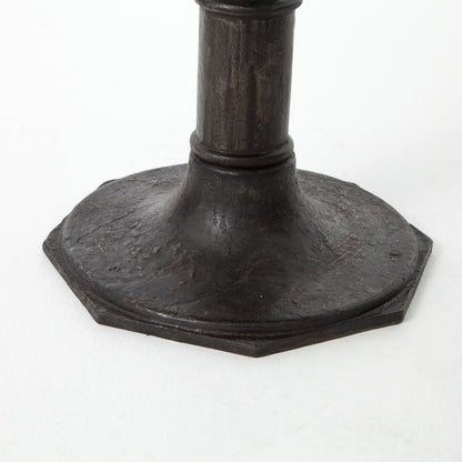 Lucy Bistro Table by Four Hands in carbon wash, white marble. Made from solid marble, iron, engineered hardwood in a traditional style.