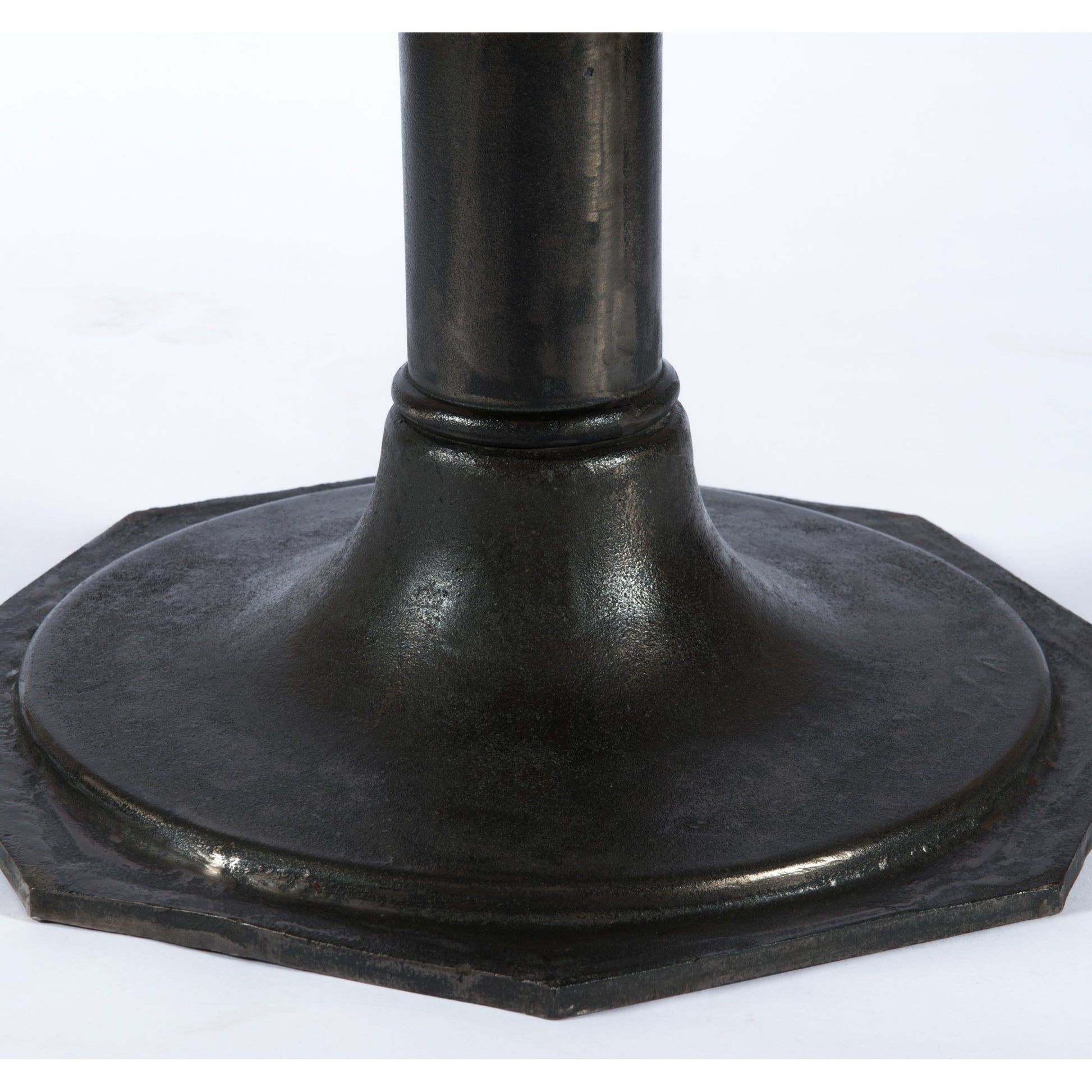 Lucy Round Dining Table by Four Hands in carbon wash, white marble and carbon wash. Made from solid marble, iron, engineered hardwood in a traditional style.