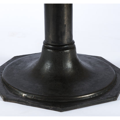 Lucy Round Dining Table by Four Hands in carbon wash, white marble and carbon wash. Made from solid marble, iron, engineered hardwood in a traditional style.