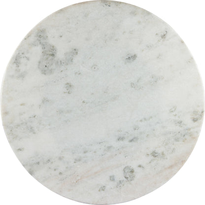 Lucy Round Dining Table by Four Hands in carbon wash, white marble and carbon wash. Made from solid marble, iron, engineered hardwood in a traditional style.