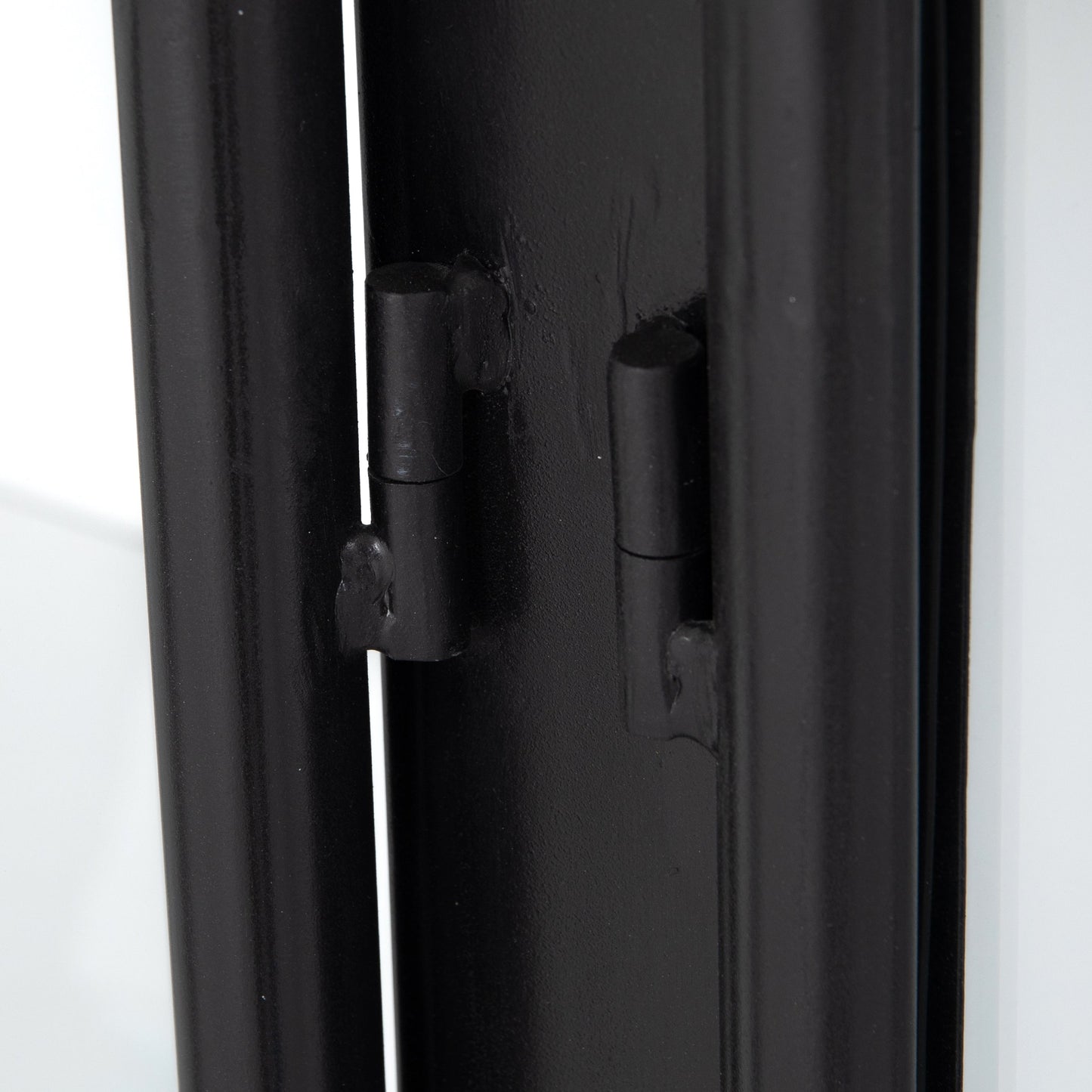 020 S-279203 | Closeup | Camila Sideboard by Four Hands in painted white, black and tempered glass, painted white, black. Made from iron in a eclectic & global style.