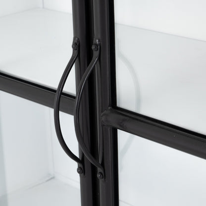 Camila Sideboard by Four Hands in painted white, black and tempered glass, painted white, black. Made from iron in a eclectic & global style.