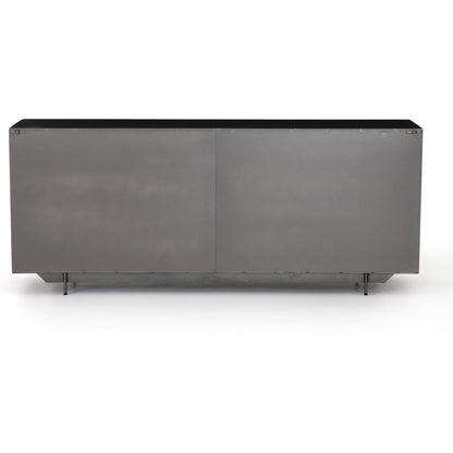 Hendrick Sideboard by Four Hands in black, perforated black and black. Made from iron in a modern style.
