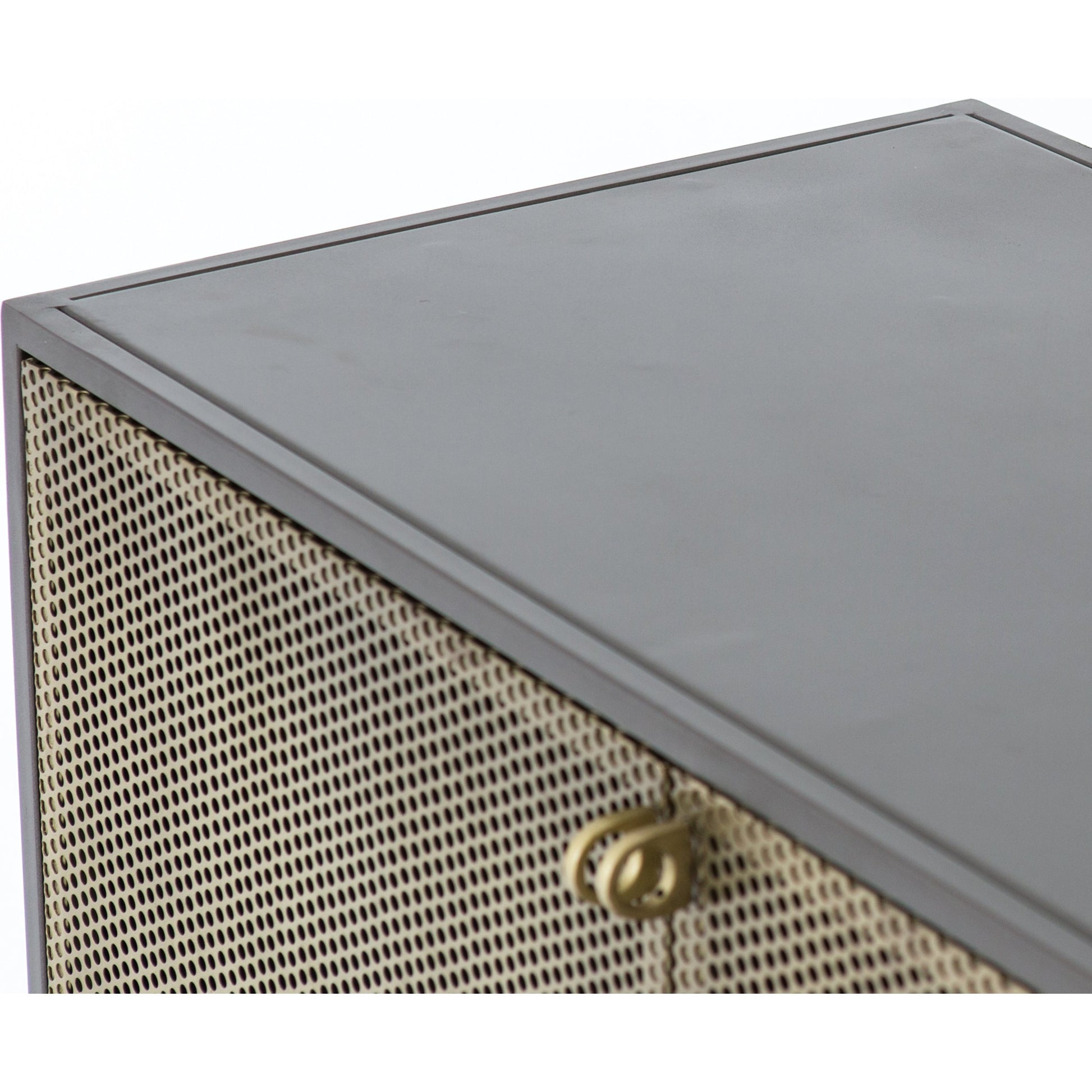 Hendrick Sideboard by Four Hands in black, perforated black and black. Made from iron in a modern style.