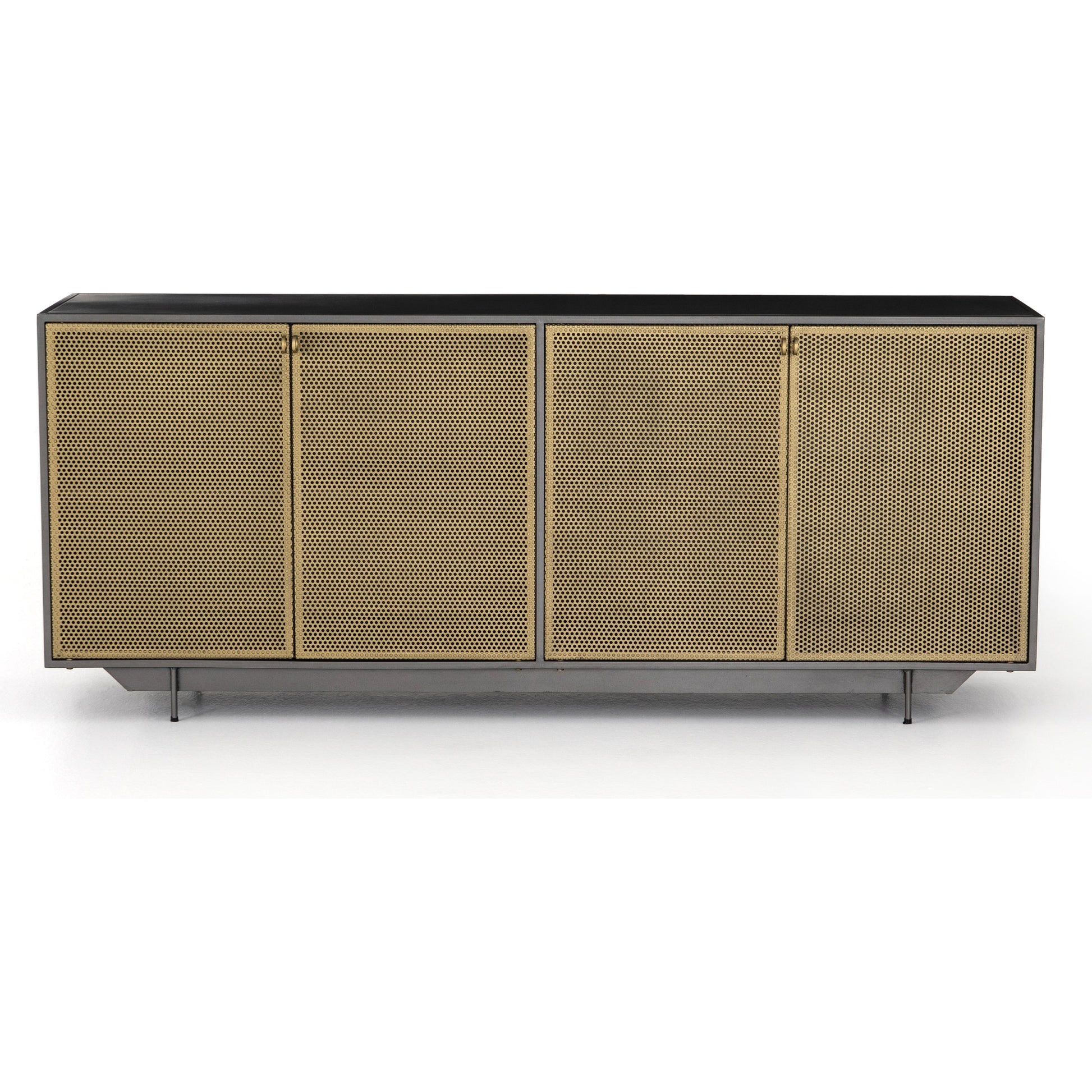Hendrick Sideboard by Four Hands in black, perforated black and black. Made from iron in a modern style.