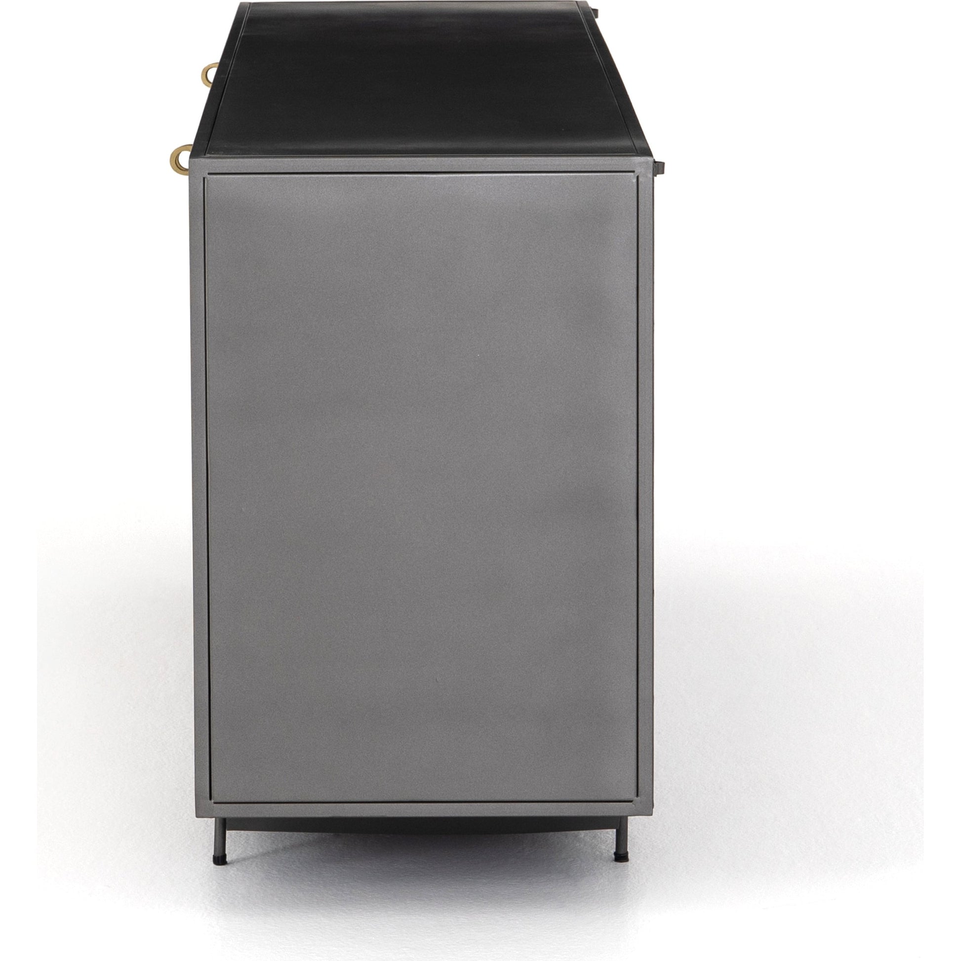 Hendrick Sideboard by Four Hands in black, perforated black and black. Made from iron in a modern style.