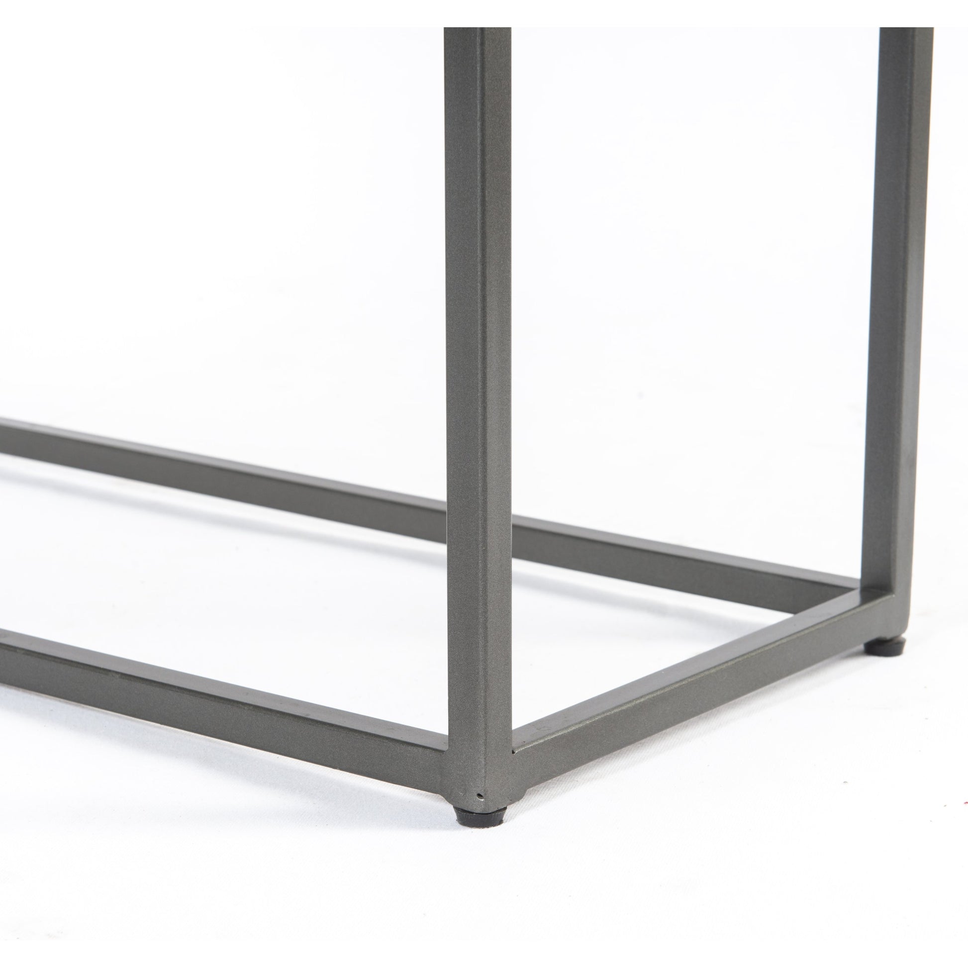 Hendrick Console Table by Four Hands in black, perforated black and black. Made from iron in a modern style.