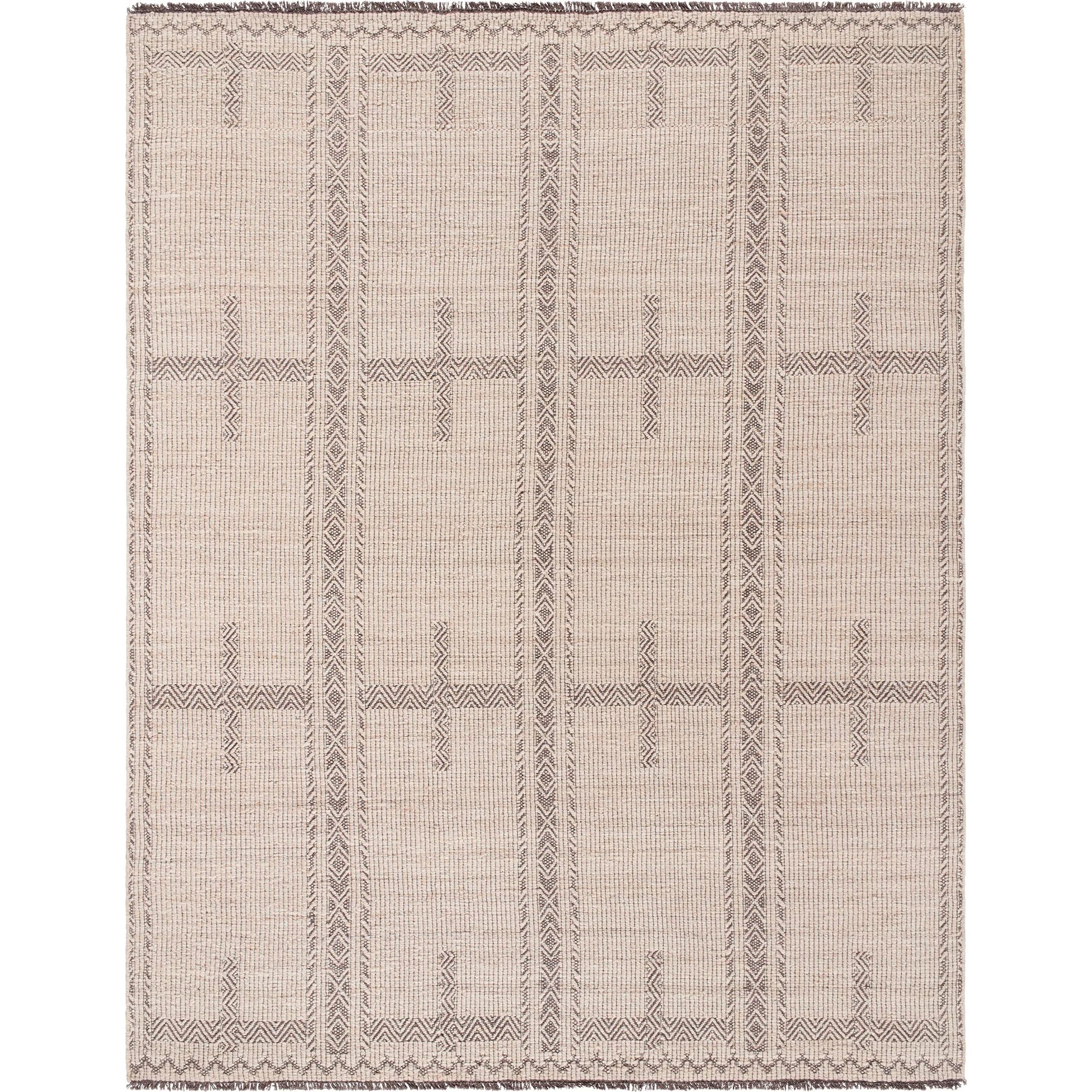 Irfan Rug - 539838 by Surya in beige, charcoal, taupe. Made from wool, cotton in a unique style.