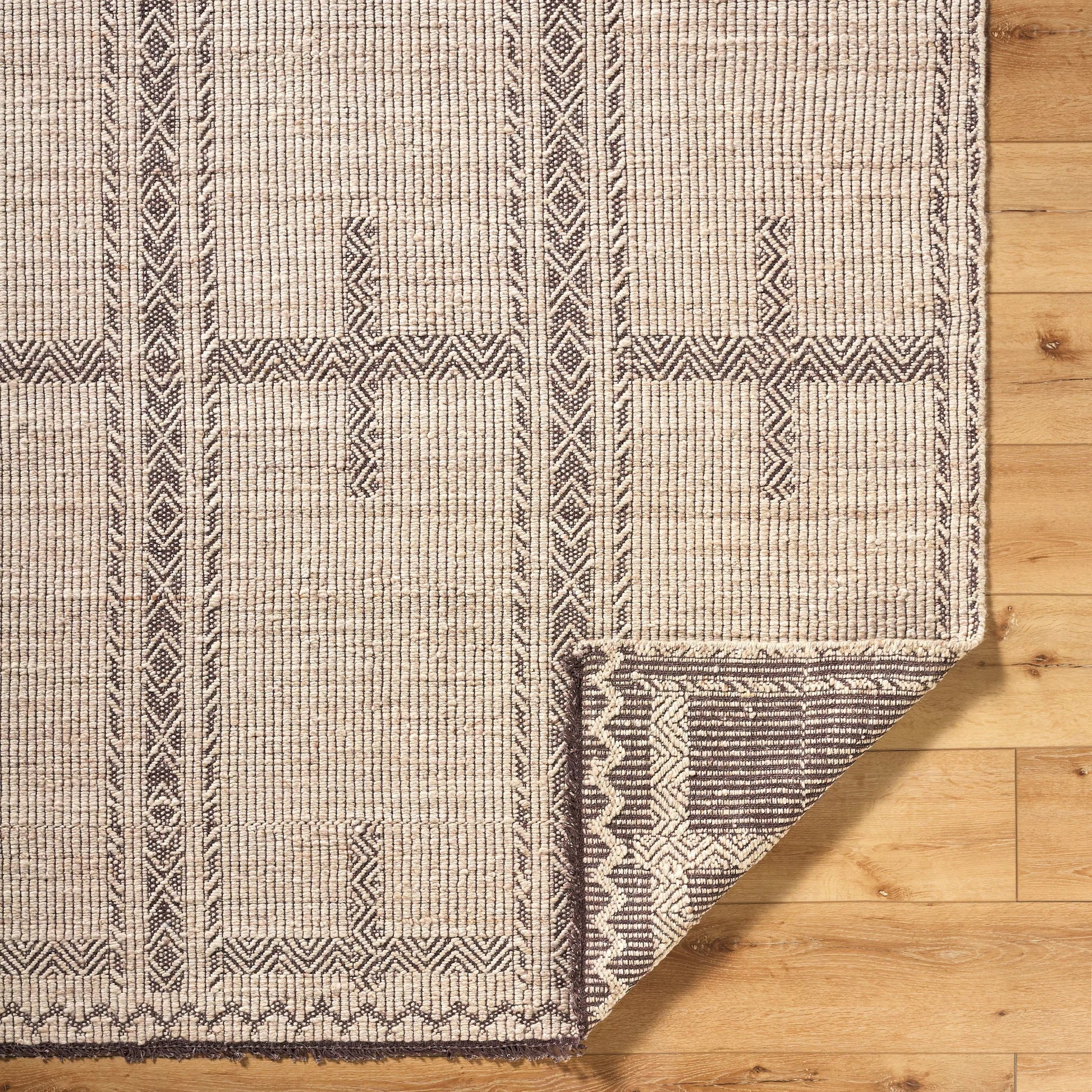 Irfan Rug - 539838 by Surya in beige, charcoal, taupe. Made from wool, cotton in a unique style.