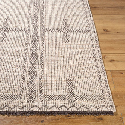Irfan Rug - 539838 by Surya in beige, charcoal, taupe. Made from wool, cotton in a unique style.