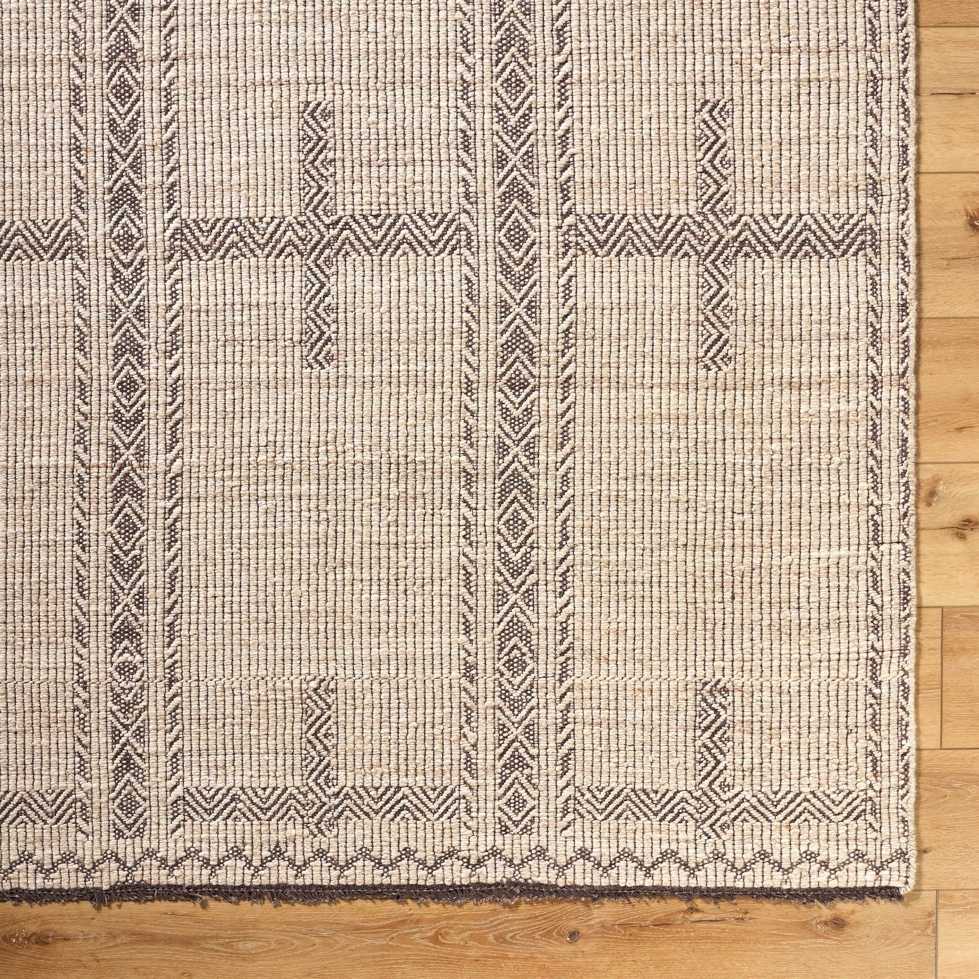 Irfan Rug - 539838 by Surya in beige, charcoal, taupe. Made from wool, cotton in a unique style.