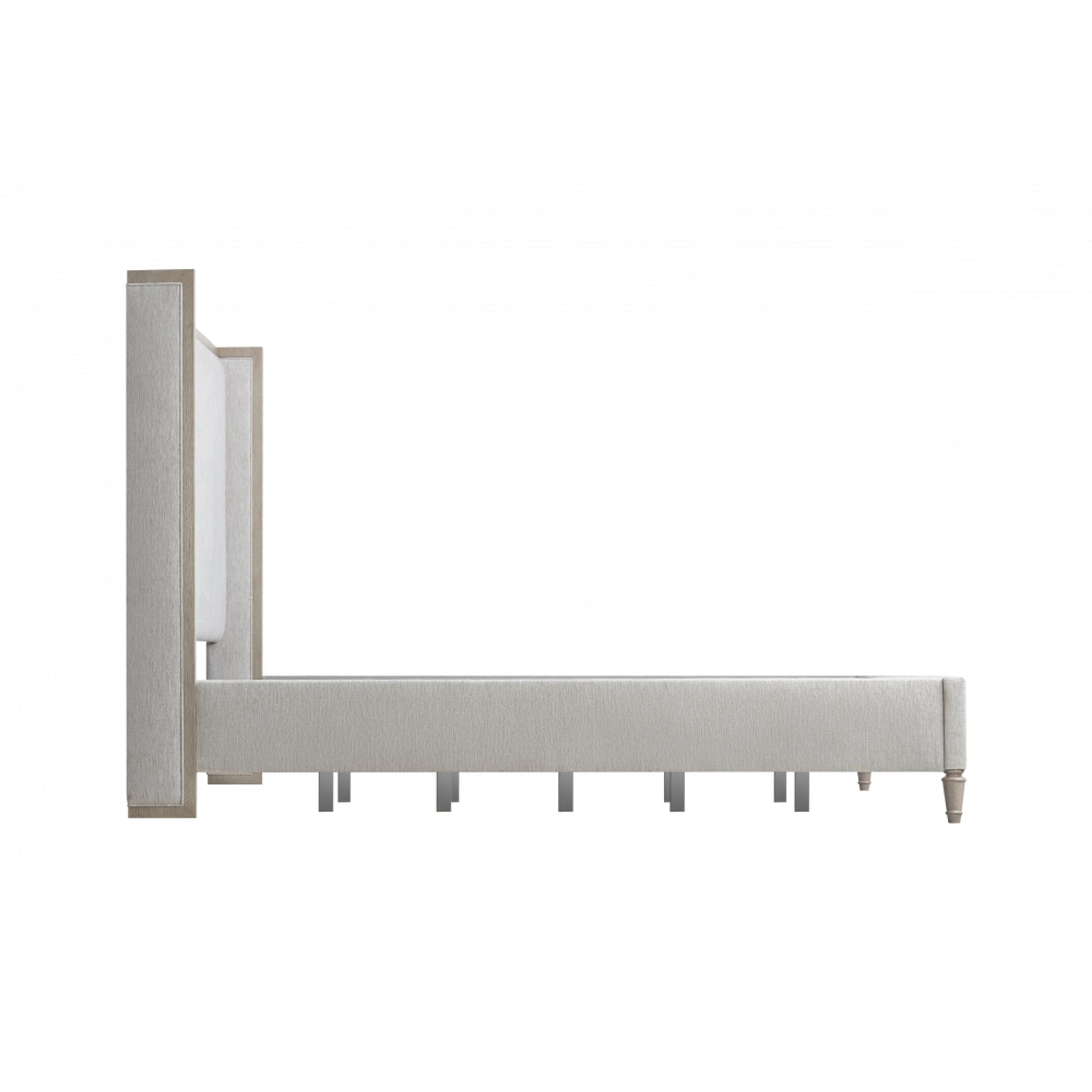 Zest Wing Back Bed by Zest in cream. Made from rubberwood, fabric in a modern style.