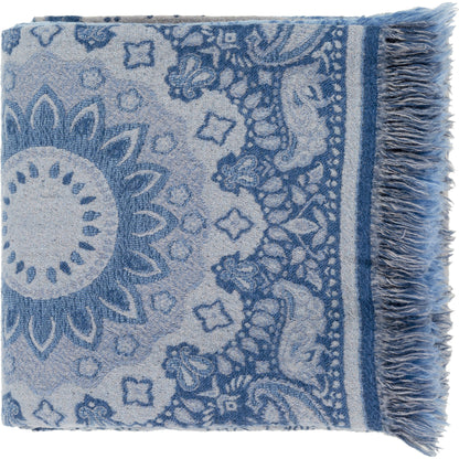 Indira Throw - 14473 by Surya in denim, medium gray, dark blue. Made from 100% wool in a eclectic & global style.