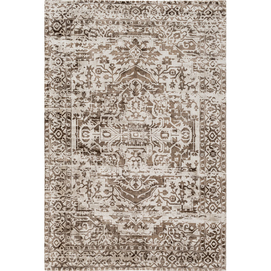 Irina Rug - 16379 by Surya in dark brown, taupe. Made from 100% viscose in a unique style.