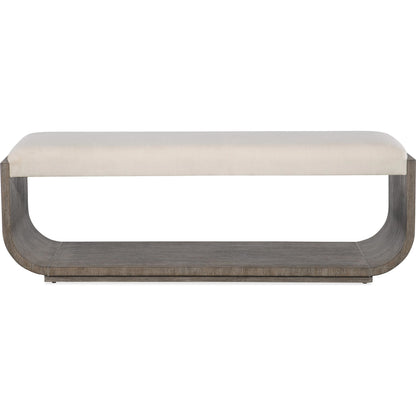 Modern Mood Bed Bench by Hooker Furniture in inverness natural. Made from oak veneers, fabric in a modern style.