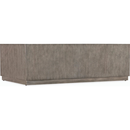 001 SI-2185836 | Primary Silo | Commerce & Market Travelers Cocktail Table by Hooker Furniture in dark wood and dark wood finish. Made from hand forged sheet metal, oak veneers and tempered glass in a modern style.