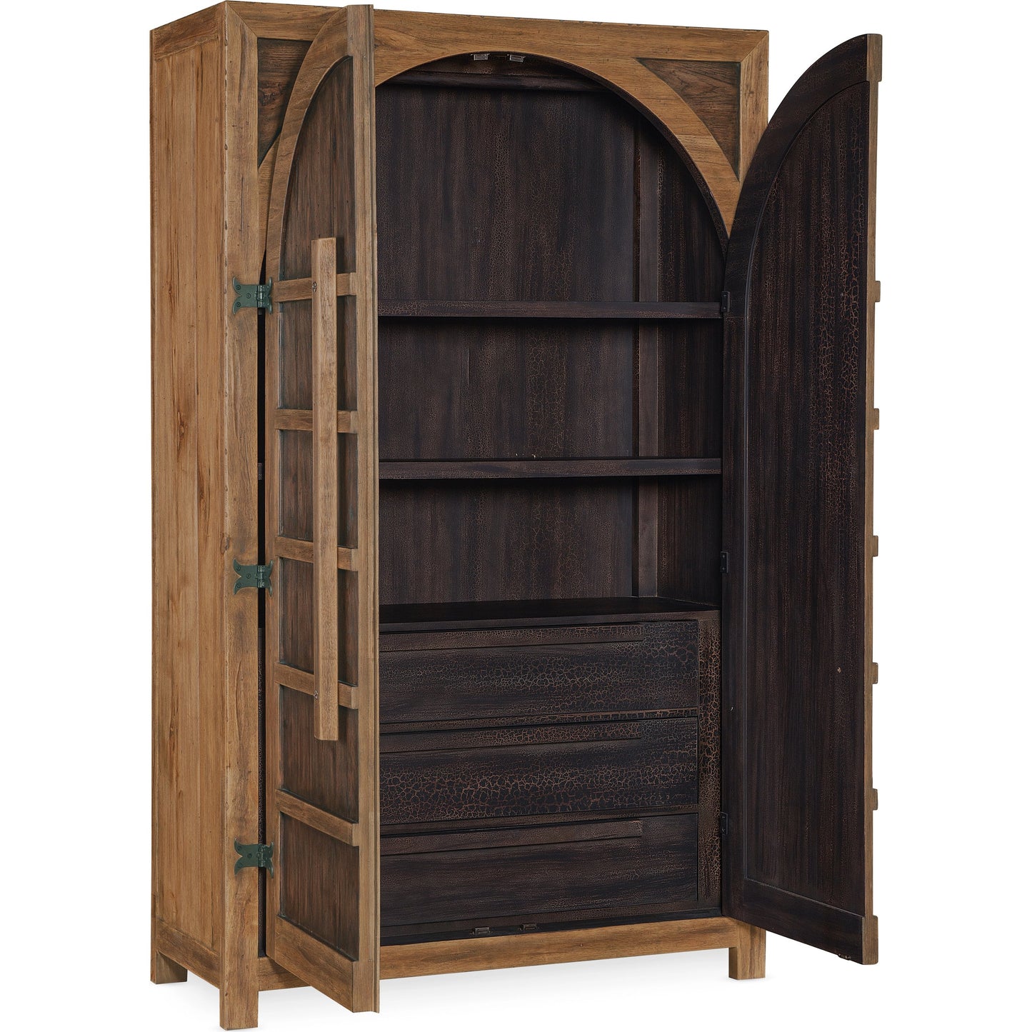 006 SI-1959541 | Additional Silo | Big Sky Wardrobe by Hooker Furniture in vintage natural. Made from pecky hickory veneers, nailheads, solid-wood edged top in a modern style.