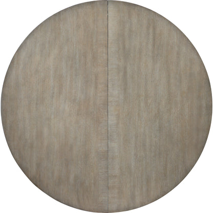 Affinity Round Pedestal Dining Table by Hooker Furniture in grays. Made from oak veneers in a eclectic & global style.
