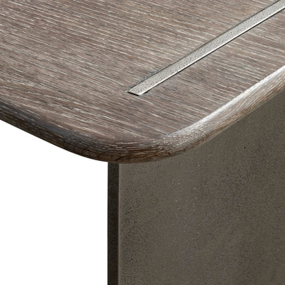 Melba Accent Table by Bernhardt in graphite, puma. Made from wood, metal in a rustic style.