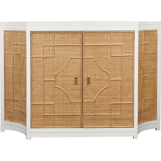 Isabel Two Door Decorative Rattan Overlay Cabinet by Worlds Away. Made from unique in a unique style.
