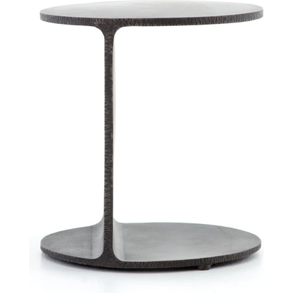 Griffon Side Table by Four Hands in rustic fossil. Made from iron in a modern style.