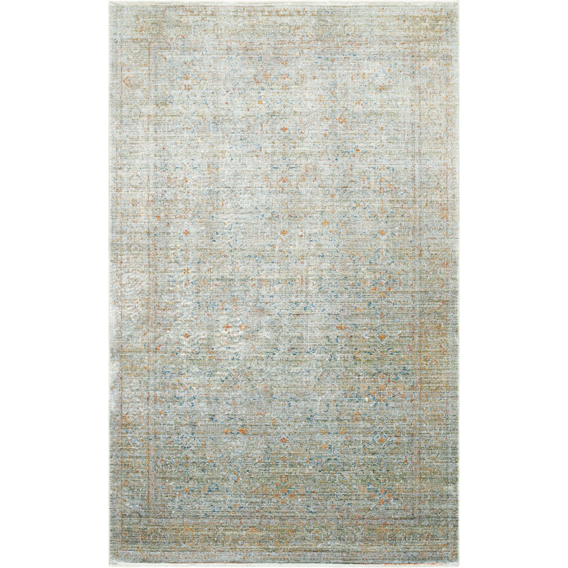Isfahan Rug - 32671 by Surya in olive, gray, black, rust, dark blue, tan. Made from main: 73% viscose, main: 20% polyester, main: 7% acrylic in a unique style.