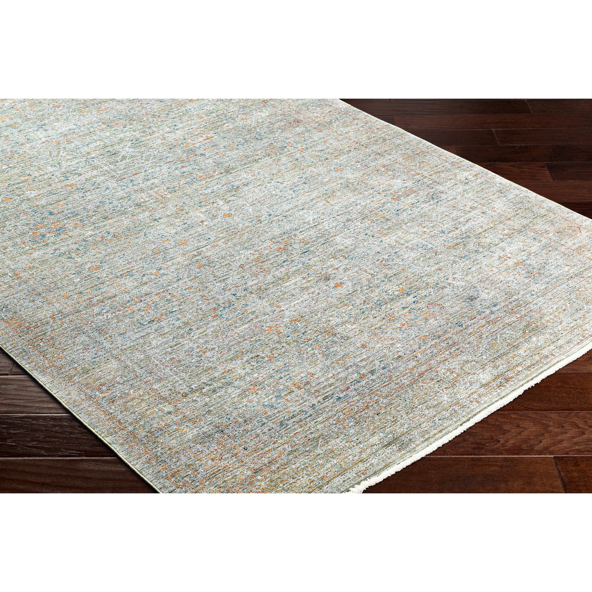 Isfahan Rug - 32671 by Surya in olive, gray, black, rust, dark blue, tan. Made from main: 73% viscose, main: 20% polyester, main: 7% acrylic in a unique style.