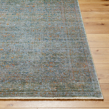 Isfahan Rug - 32671 by Surya in olive, gray, black, rust, dark blue, tan. Made from main: 73% viscose, main: 20% polyester, main: 7% acrylic in a unique style.