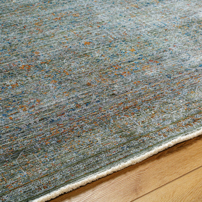 Isfahan Rug - 32671 by Surya in olive, gray, black, rust, dark blue, tan. Made from main: 73% viscose, main: 20% polyester, main: 7% acrylic in a unique style.