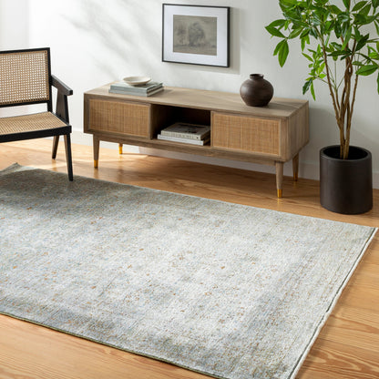 Isfahan Rug - 32671 by Surya in olive, gray, black, rust, dark blue, tan. Made from main: 73% viscose, main: 20% polyester, main: 7% acrylic in a unique style.