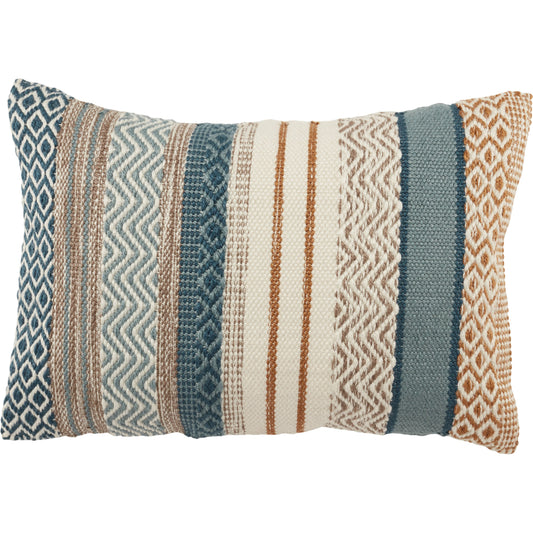 Isko Fleeta Pillow by Jaipur Living in blue, gold. Made from 100% polyester in a eclectic & global style.