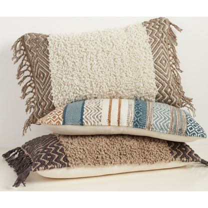 Isko ISK03 Indoor/Outdoor Pillow by Jaipur Living in blue, gold. Made from 100% polyester in a eclectic & global style.