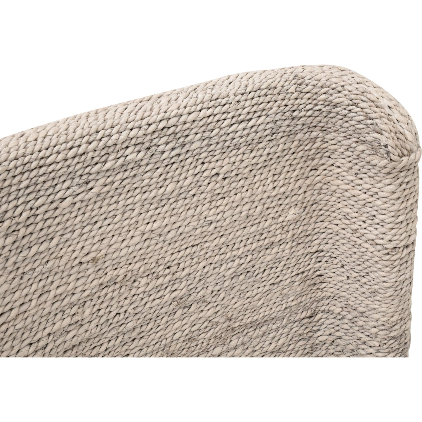 008 SI-2544374 | Closeup | Isle Dining Chair (Set of 2) by Essentials For Living in white and white wash abaca rope, livesmart peyton pearl, natural gray mahogany. Made from solid mahogany wood, plywood in a transitional style.