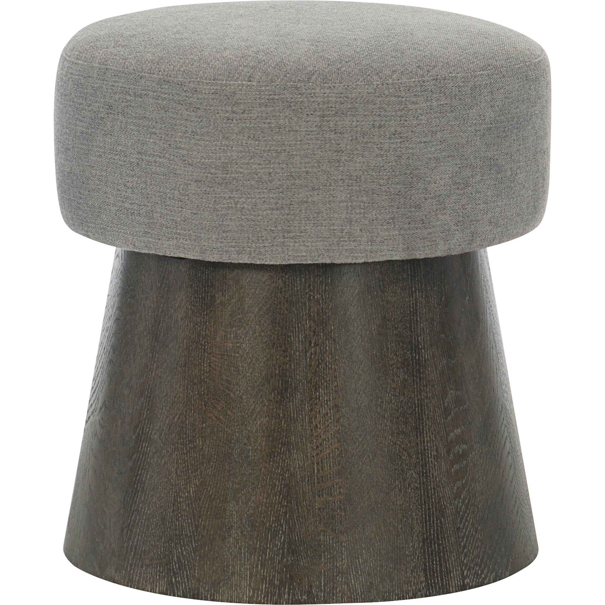 Linea Round Bench by Bernhardt. Made from white oak veneers, fabric in a unique style.