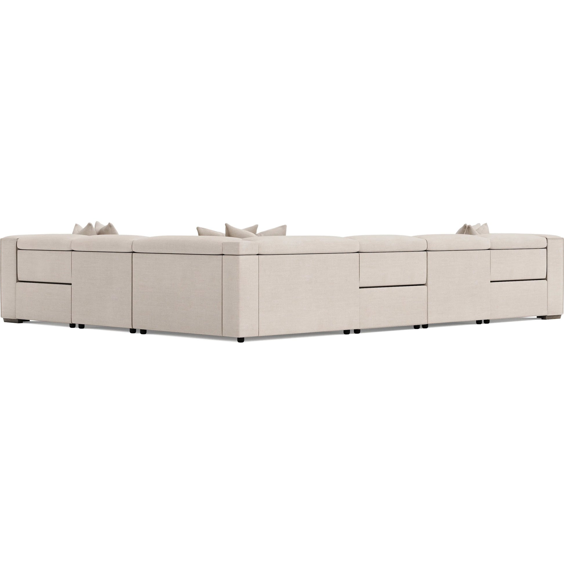 6 Piece Bliss Fabric Power Motion Sectional by Bernhardt in white, cream. Made from fabric in a unique style.