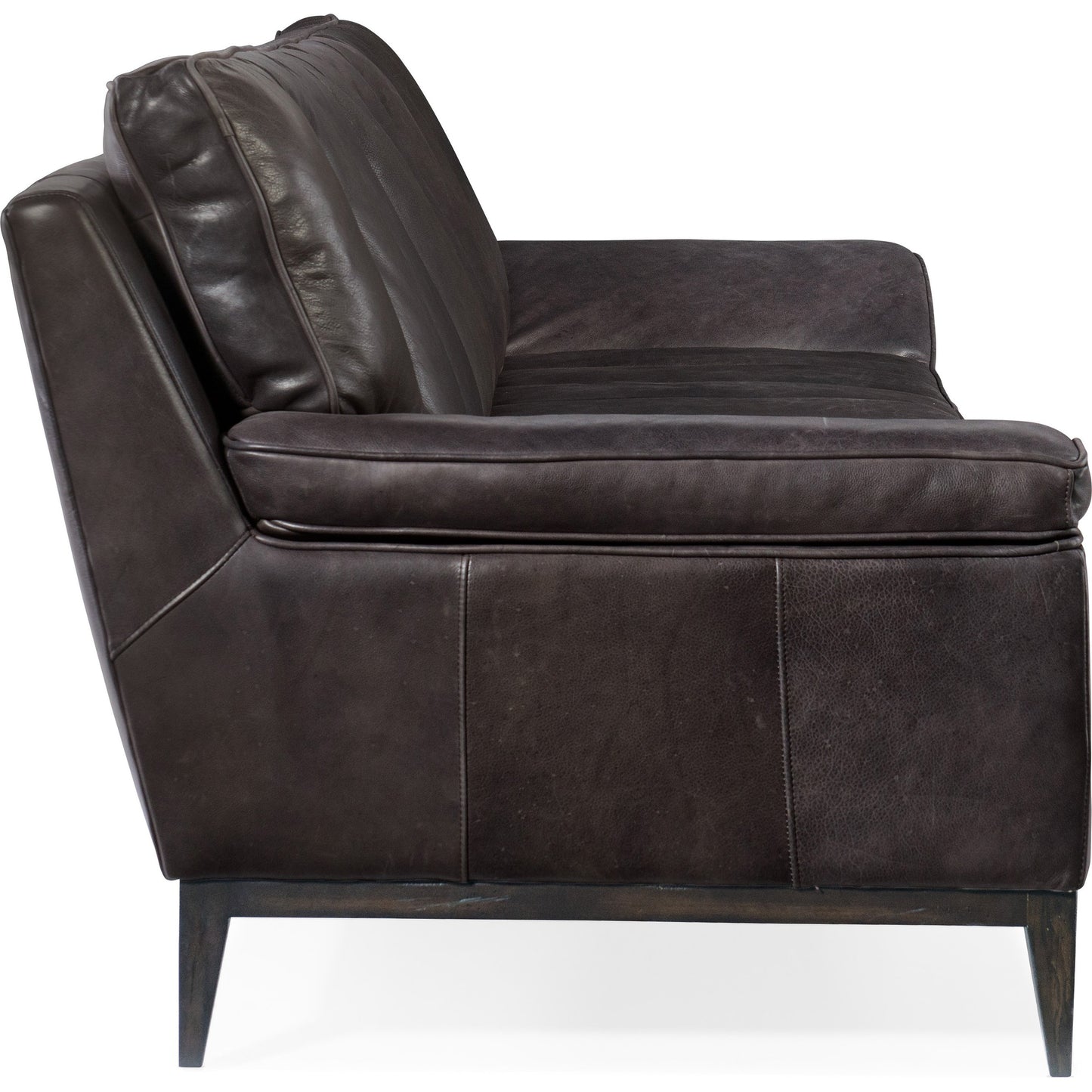 003 SI-1748992 | Additional Silo | Kandor Sofa by Hooker Furniture in debonair graphite. Made from leather in a traditional style.