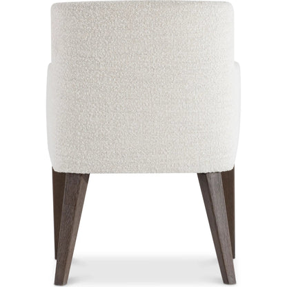 Outline White Arm Chair by Bernhardt in cassel. Made from wood, fabric in a transitional style.