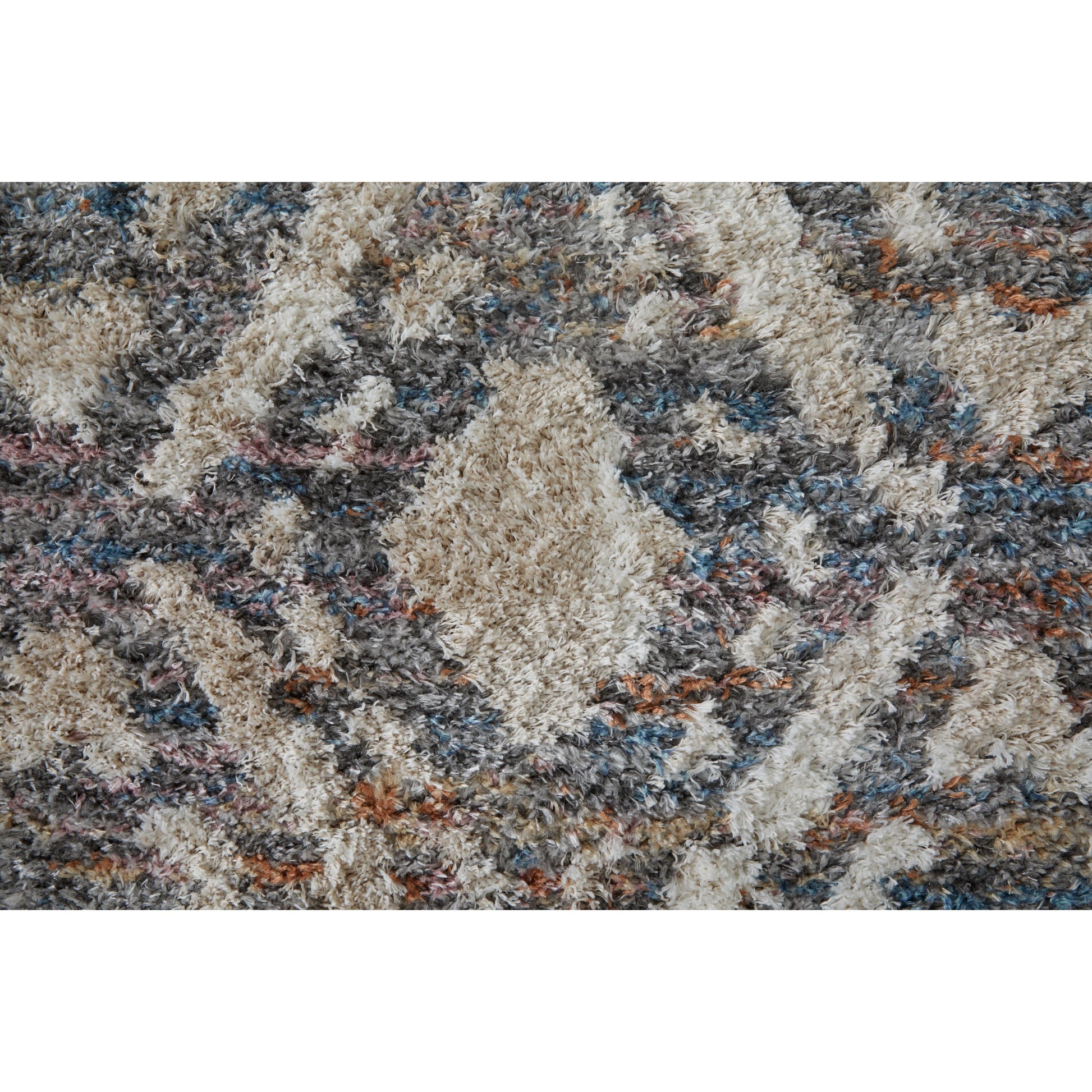 Mynka Transitional Diamond Rug - 39IAF by Feizy in ivory, gray, taupe. Made from polyester in a unique style.